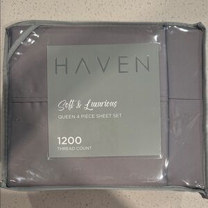 Haven Gray Queen Sheet Set - 1200 Thread Count